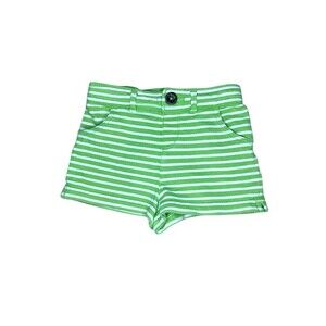 GAP KIDS White Green Striped Flat Front Shorts Girls Size 18-24 months